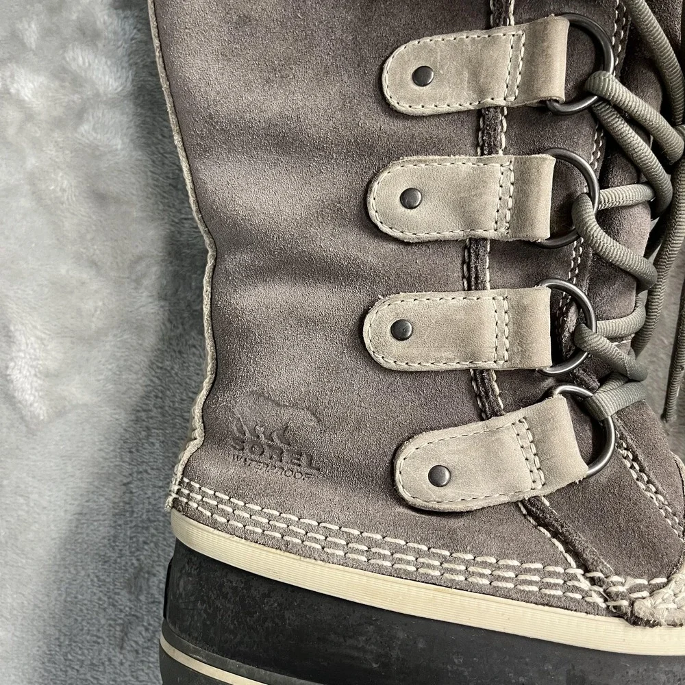 Sorel Joan Of Arctic Boots Womens Size 7 Brown Waterproof Faux Fur Snow Winter